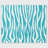 Türkis Zebra Print Geschenkpapier (Flach)