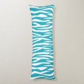 Türkis Zebra Print Seitenschläferkissen (Rückseite (Vertikal))