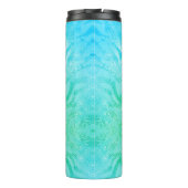 Türkis-Zebra-Streifen blaues, grünes Tiermuster Thermosbecher (Rückseite)