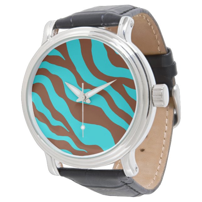 Türkis Zebra Watch Armbanduhr (Schrägansicht)