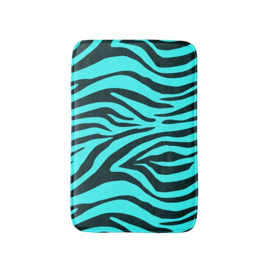 Türkis Zebratierdruckmuster Badematte (Vorderseite Vertikal)