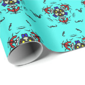 Türkis Zen Mandala Geschenkpapier (Rolleneckpunkt)