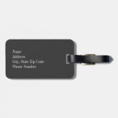 Türkis Zickzack mit orange Monogramm Gepäckanhänger (Rückseite horizontal)