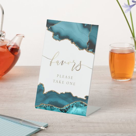 Türkisagate begünstigt das Podest-Zeichen Sockelschild (In SItu)