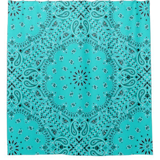 Türkisbandana-Paisley Boho Hippie-Zauber-Land Duschvorhang