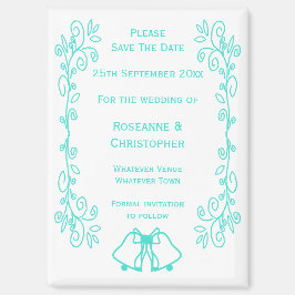 Türkisblasen-Hochzeitsskalender speichern das Datu Magnet