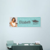 Türkisblau Abschluss 1 Foto moderner, fett formati Banner (Messeveranstaltung)