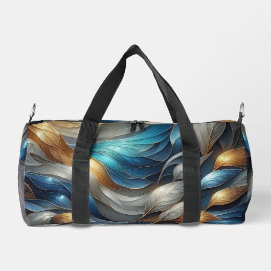 Türkisblau Abstrakt Duffle Bag (Rückseite)