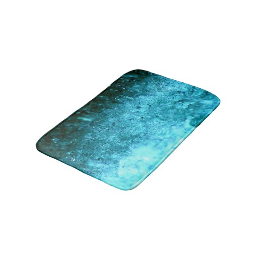 Türkisblau Abstrakte Textur Badematte (Schrägansicht)