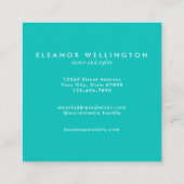 Türkisblau Abstrakte Wasserfarbe Textur Quadratische Visitenkarte (Rückseite)