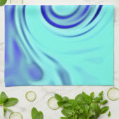 Türkisblau Abstrakte Wave Art Handtuch (Gefaltet)