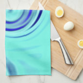 Türkisblau Abstrakte Wave Art Handtuch (Viertel Falte)