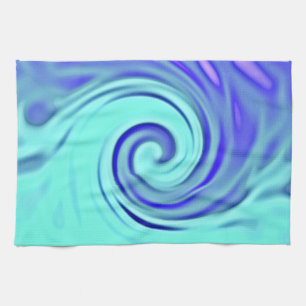 Türkisblau Abstrakte Wave Art Handtuch