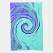 Türkisblau Abstrakte Wave Art Handtuch (Vertikal)