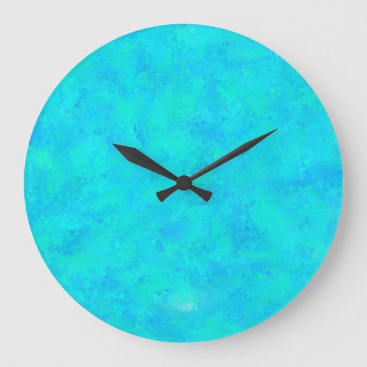 Türkisblau Abstraktes Muster Große Wanduhr (Vorderseite)