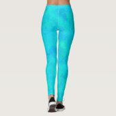 Türkisblau Abstraktes Muster Leggings (Rückseite)