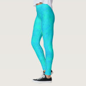 Türkisblau Abstraktes Muster Leggings (Links)