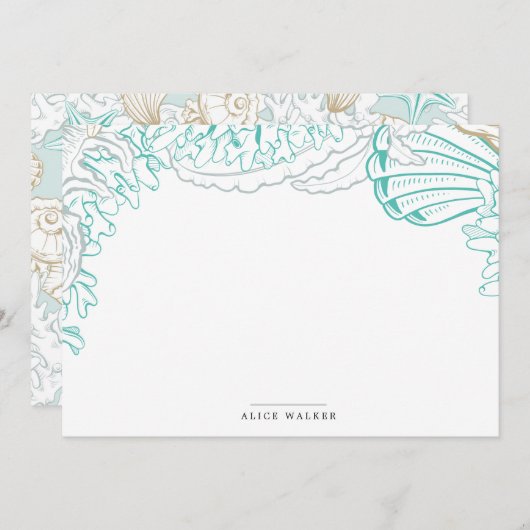 Türkisblau am Meer - Fußbodenbeleg Mitteilungskarte (Vorne/Hinten)