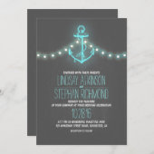 Türkisblau - Anker Einladung (Vorne/Hinten)
