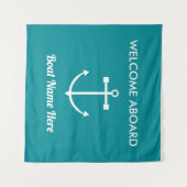 Türkisblau Ankerplatz Name des Schiffes Wandteppich (Vorderseite (Horizontal))