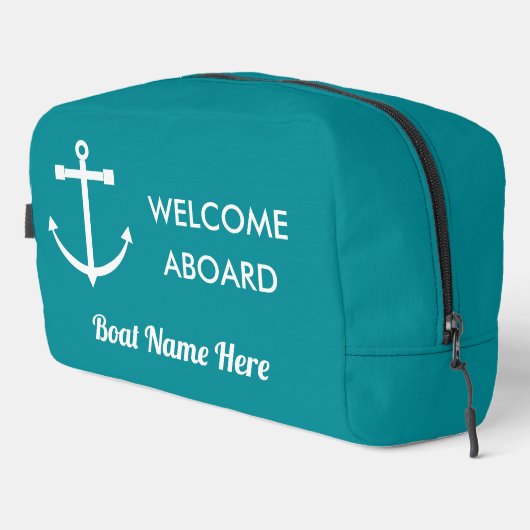 Türkisblau Ankerplatz Name des Schiffes Waschbeutel (Rechte Ecke)