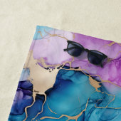 Türkisblau Aqua Lila Goldmarmor Strandtuch (Beispiel)