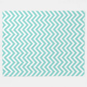 Türkisblau Aqua Weißes Zickzack ZigZag Muster Fleecedecke (Vorderseite (Horizontal))