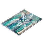 Türkisblau & Aquamarin Moderne botanische Wasserfa Notizblock (Linke Seite)