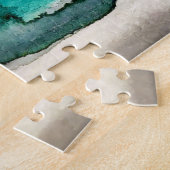 Türkisblau & Aquamarin Moderne botanische Wasserfa Puzzle (Seite)