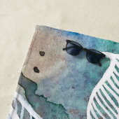 Türkisblau & Aquamarin Moderne botanische Wasserfa Strandtuch