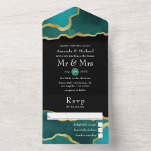 Türkisblau - Aquamarine und goldene Hochzeit in ei