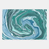 Türkisblau Aquamariner Ozean Wirbel Geschenkpapier Set (Vorderseite 3)