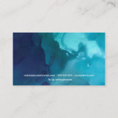 Türkisblau-Aquarell des Makes-up modernes schickes Visitenkarte (Rückseite)