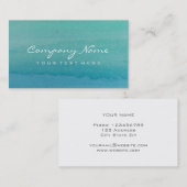 Türkisblau-Aquarellkunst-Visitenkarteentwurf Visitenkarte (Vorne/Hinten)