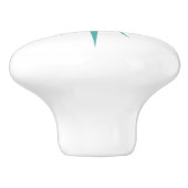 Türkisblau Atomische Sternexplosion Mitte des Jahr Keramikknauf (Seitenansicht)