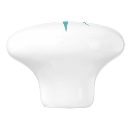 Türkisblau Atomische Sternexplosion Mitte des Jahr Keramikknauf (Seitenansicht)