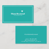 Türkisblau beruflich visitenkarte (Vorne/Hinten)