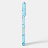 Türkisblau bis Monogramm Case-Mate iPhone Hülle (Rückseite / Rechts)