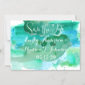 Türkisblau Blau Grün Modernes Abstraktes Wasser Magneteinladung (Vorderseite)