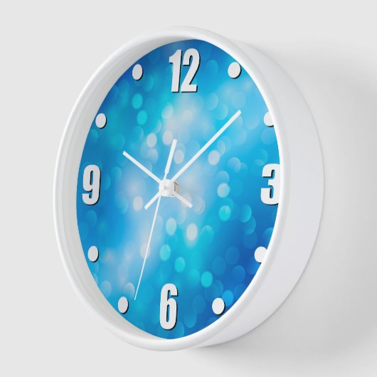 Türkisblau bokeh ombre abstrakte Punkte einfach Uhr (Winkel)