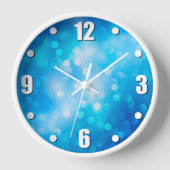 Türkisblau bokeh ombre abstrakte Punkte einfach Uhr (Vorderseite)