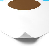 Türkisblau & braun Punkte Modernes Muster Poster (Ecke)