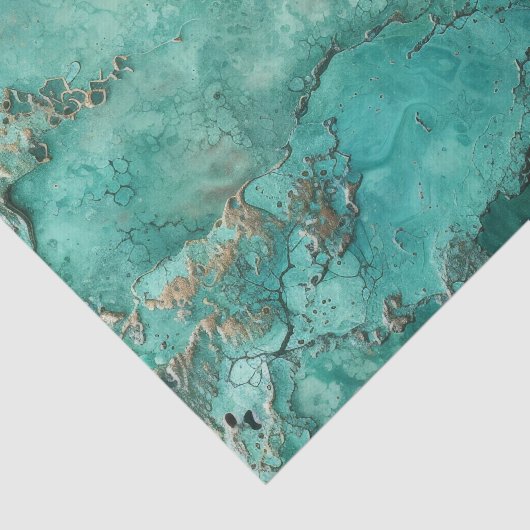 Türkisblau Chrysocolla Mineral Stone Seidenpapier (Ausschnitt)