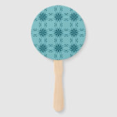Türkisblau, cool, trendige Blume Fächer (Rückseite)