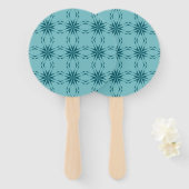 Türkisblau, cool, trendige Blume Fächer (Vorne und Hinten)