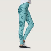 Türkisblau, cool, trendige Blume Leggings (Rechts)