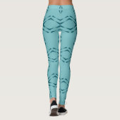 Türkisblau, cool, trendige Blume Leggings (Rückseite)
