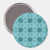 Türkisblau, cool, trendige Blume Magnet (Vorderseite/Rückseite)