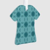 Türkisblau, cool, trendige Blume Ornament (Vorderseite)