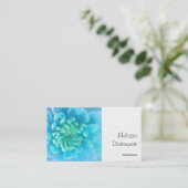 Türkisblau-Dahlia-Blume in Wasserfarbe Visitenkarte (Stehend Vorderseite)